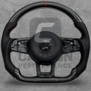 Real Carbon Wheel VW Golf 2013-20 Leather Red Stitch