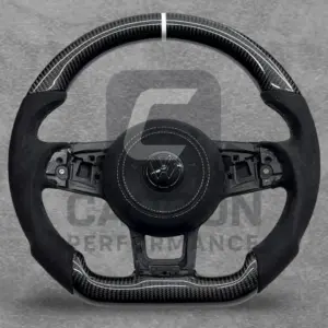 Real Carbon Wheel VW 2013-20 Alcantara White Stitch