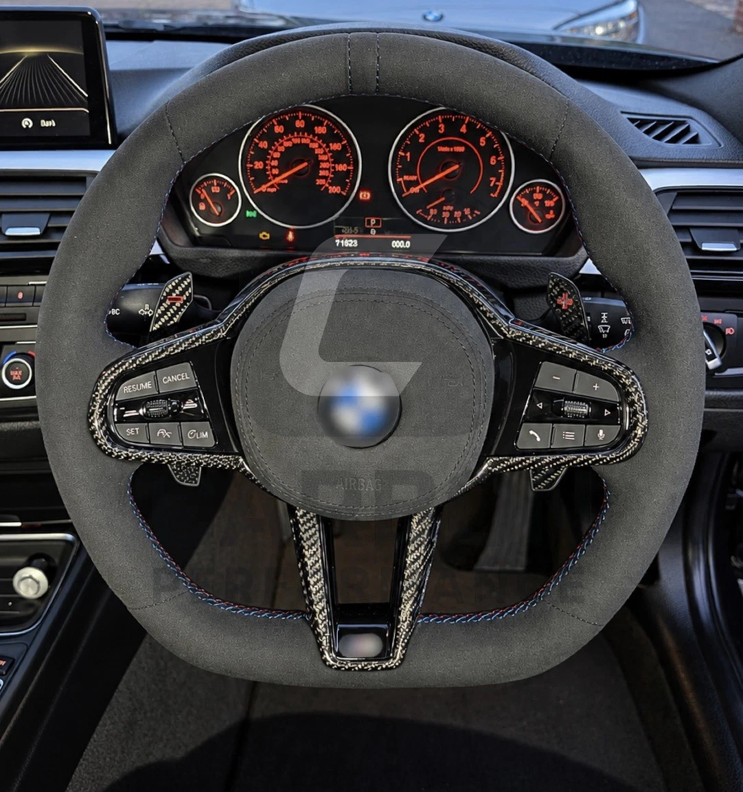 FOR BMW G SERIES STYLE ALCANTARA CARBON STEERING WHEEL - Image 2